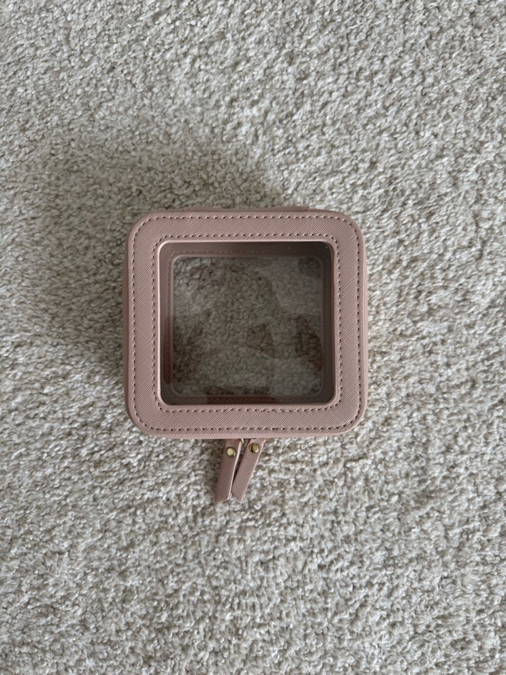 Pink Clear Window Travel Jewelry Case